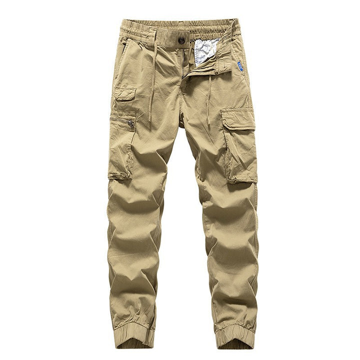 Herren Utility-Cargo-Jogger aus robustem Baumwoll-Twill mit elastischem Komfortbund, Multifach‑Taschen und Reißverschluss-Beintasche Drune