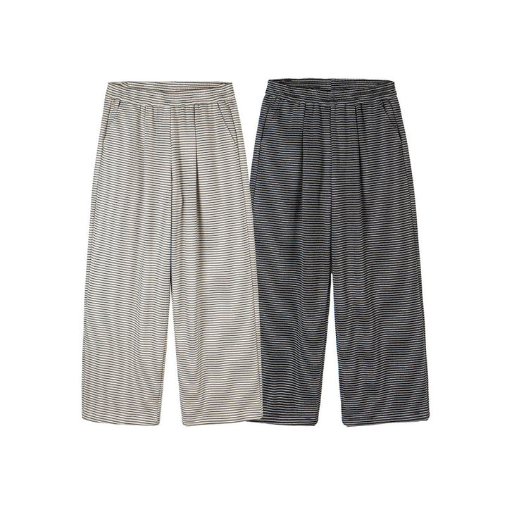 Damen Culotte-Hose mit weitem Bein, hohem Bund und feinem Streifenmuster Drune