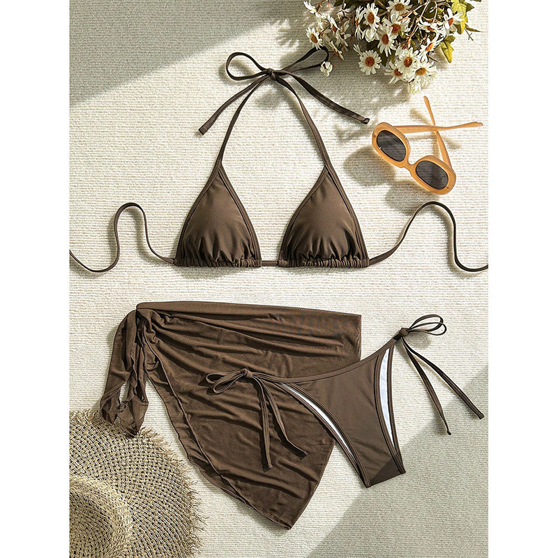 Damen Triangel-Bikini-Set mit transparenter Wickelpartie Drune