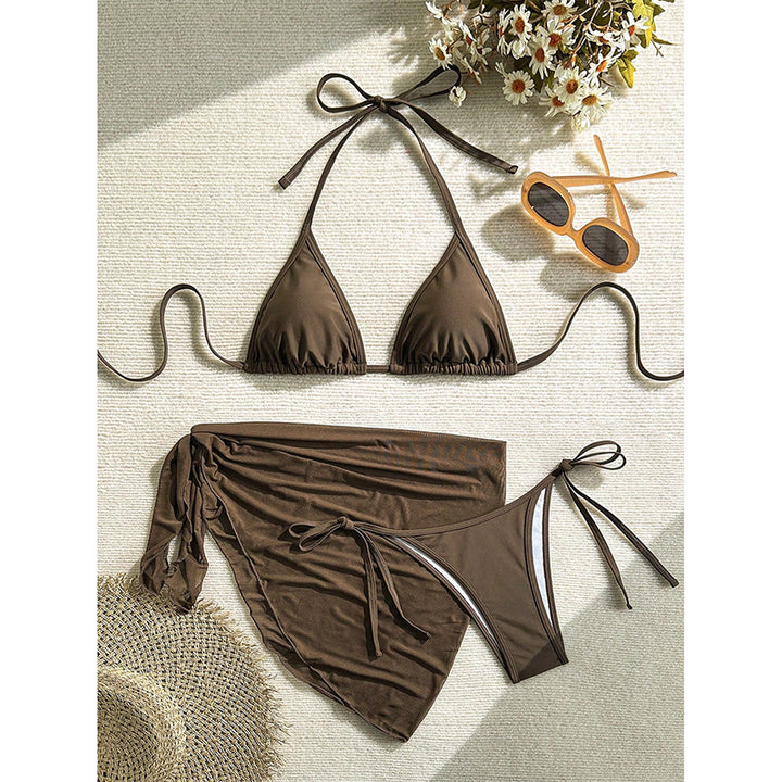 Damen Triangel-Bikini-Set mit transparenter Wickelpartie Drune