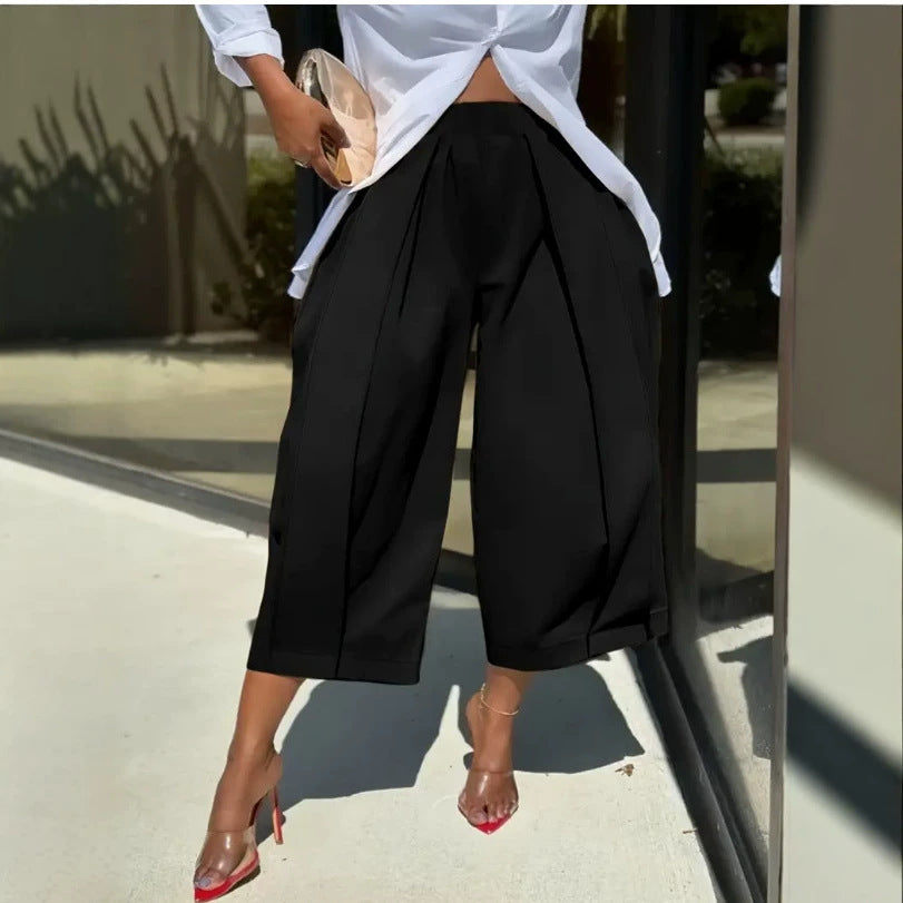 Damen Culotte-Hose mit weitem Bein und präzisen Bügelfalten Drune