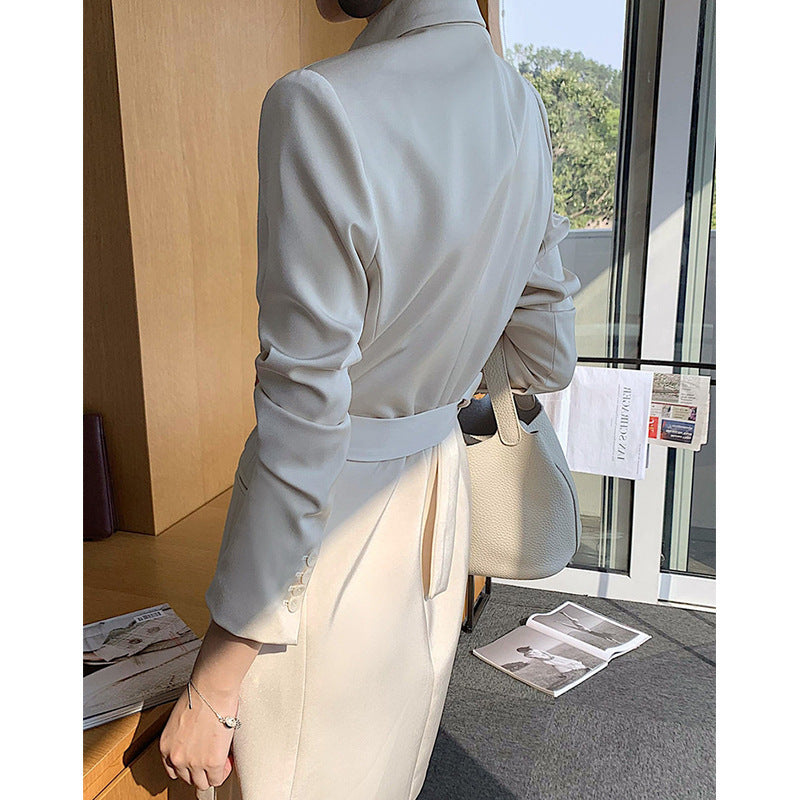Damen Eleganter Blazer-Rock-Kleid Drune