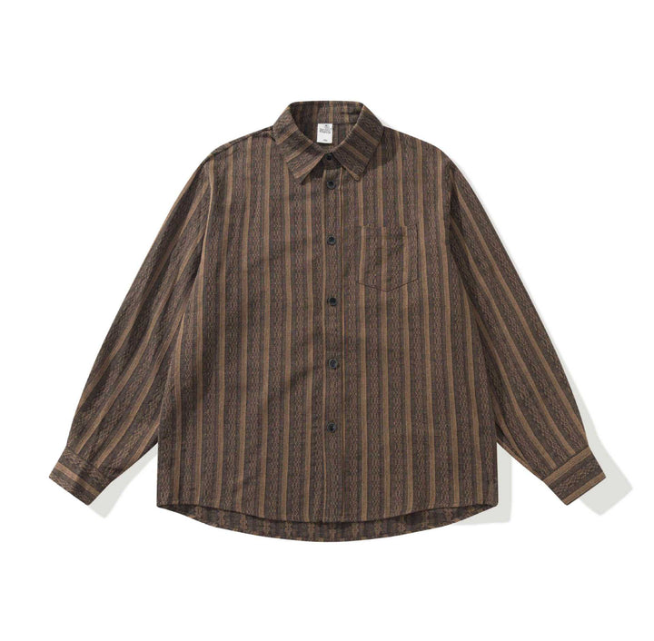 Unisex Lockeres Overshirt aus Leinenmischung mit Struktur und Brusttasche Drune