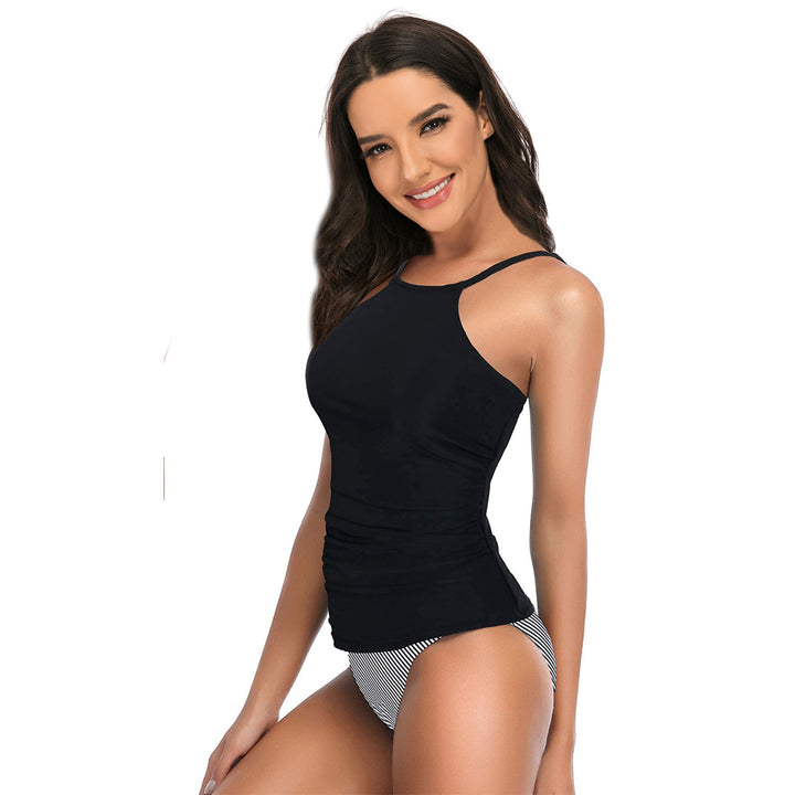 Damen Sportlicher Tankini mit Rüschendetails und animalischem Muster Drune