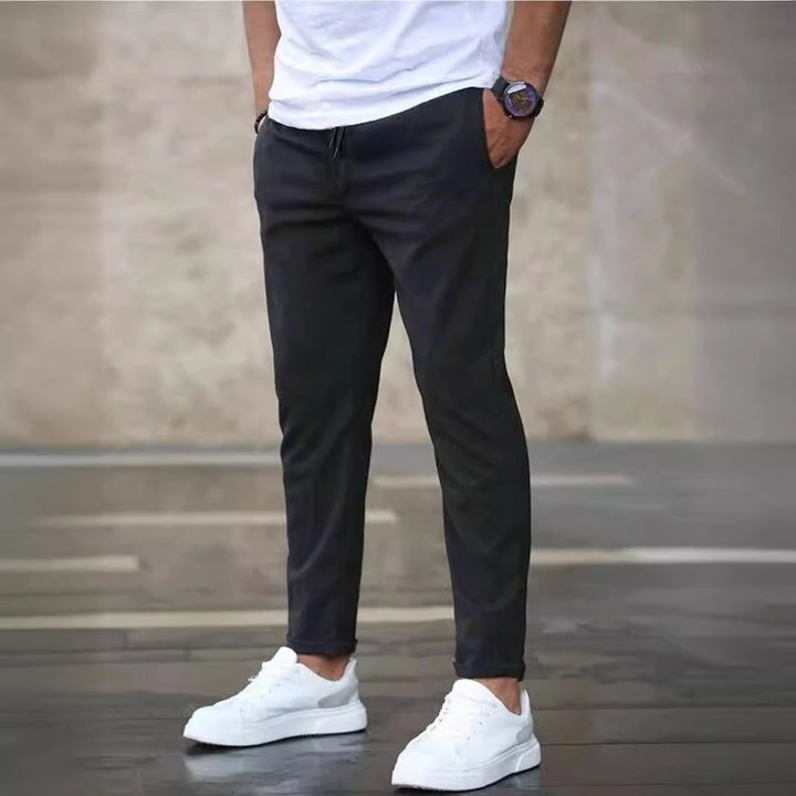 Herren lässige Freizeithose mit elastischem Bund und praktischen Taschen Drune