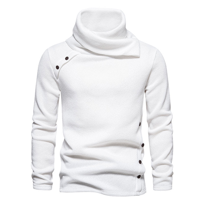 Herren modisches Kapuzenpullover mit asymmetrischem Design und Knopfdetails Drune