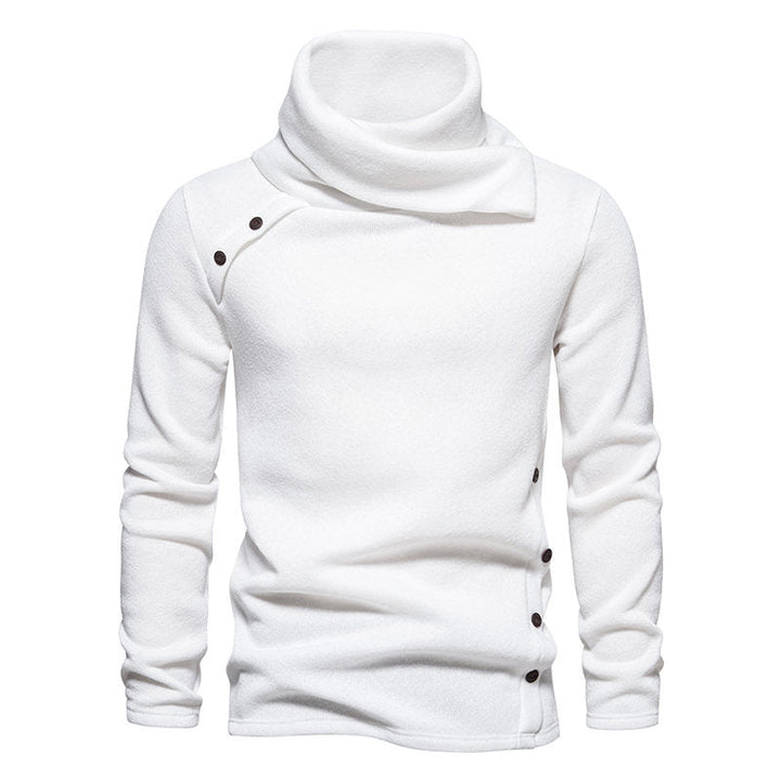 Herren modisches Kapuzenpullover mit asymmetrischem Design und Knopfdetails Drune