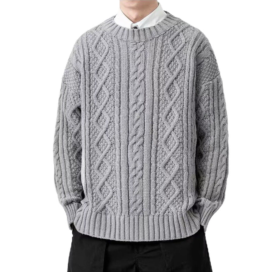 Herren Grobstrickpullover mit Zopfmuster Drune