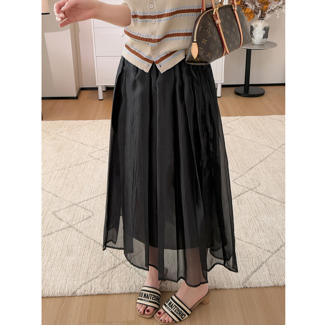 Damen Eleganter und fließender Midirock Drune