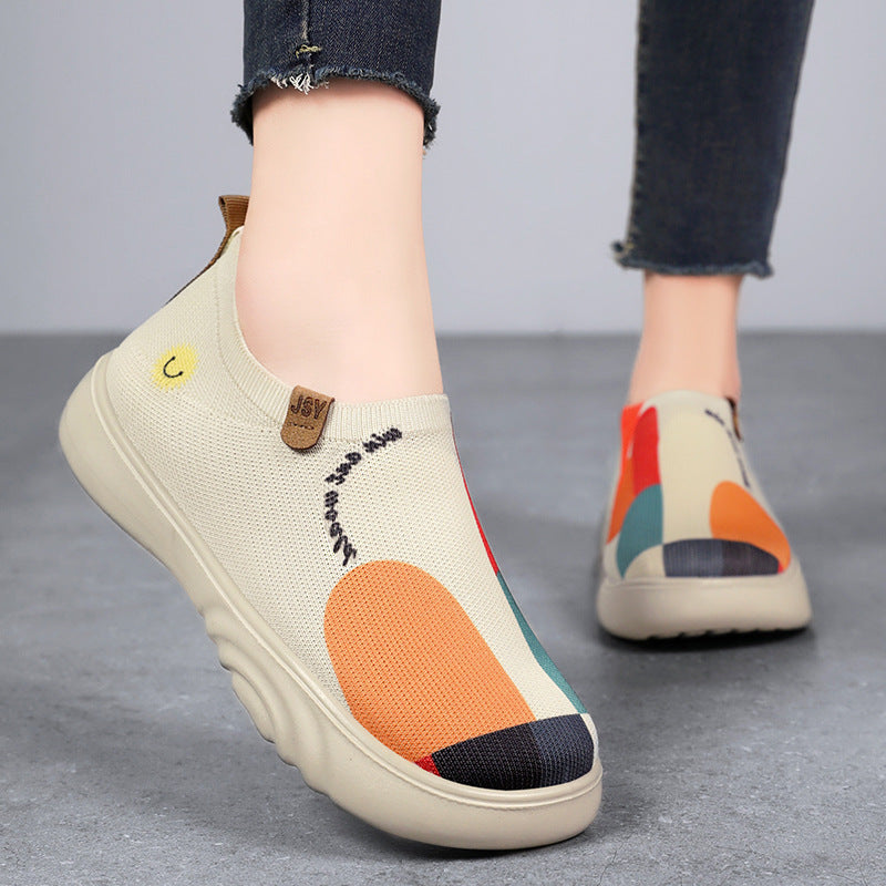 Damen Modische Slip-On Sneakers mit atmungsaktiver Netzkonstruktion und einzigartigem Design Drune