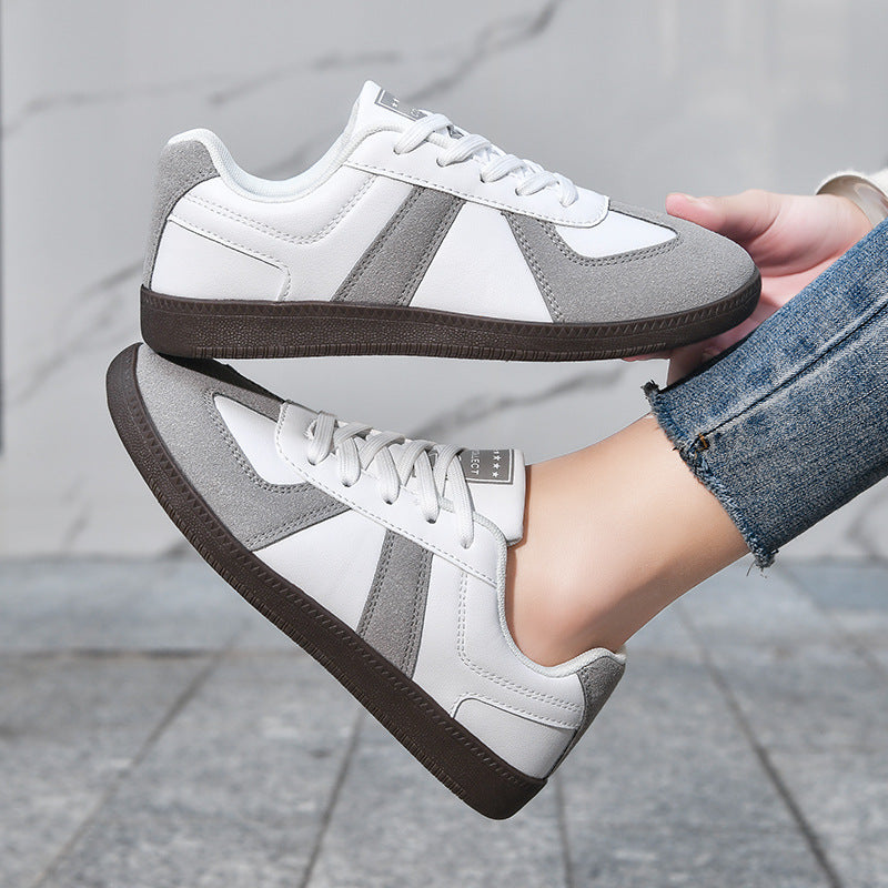 Unisex nan urbaner Tennis-Sneaker mit Veloursleder-Overlays gepolstertem Fersenkragen und vulkanisierter Gummisohle Drune