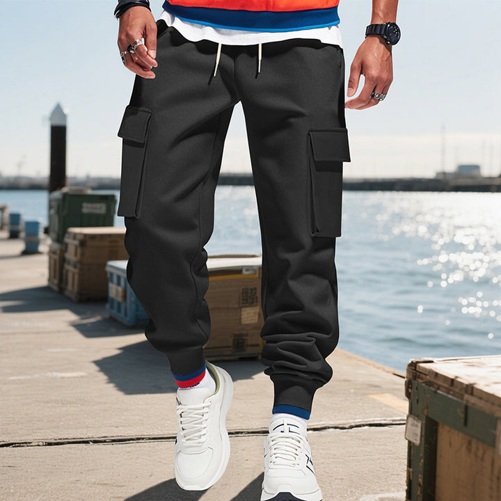 Herren nan urbaner Utility-Jogger mit Kordelzug, aufgesetzten Klapptaschen und elastischem Bündchen Drune