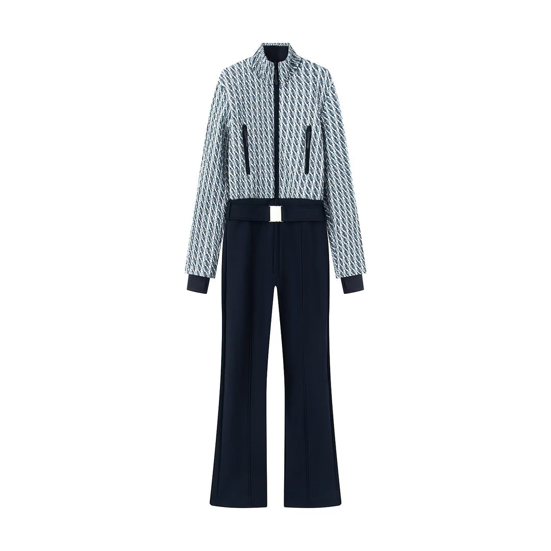 Damen Funktionaler Utility-Overall mit Reißverschlüssen und Taillengürtel Drune