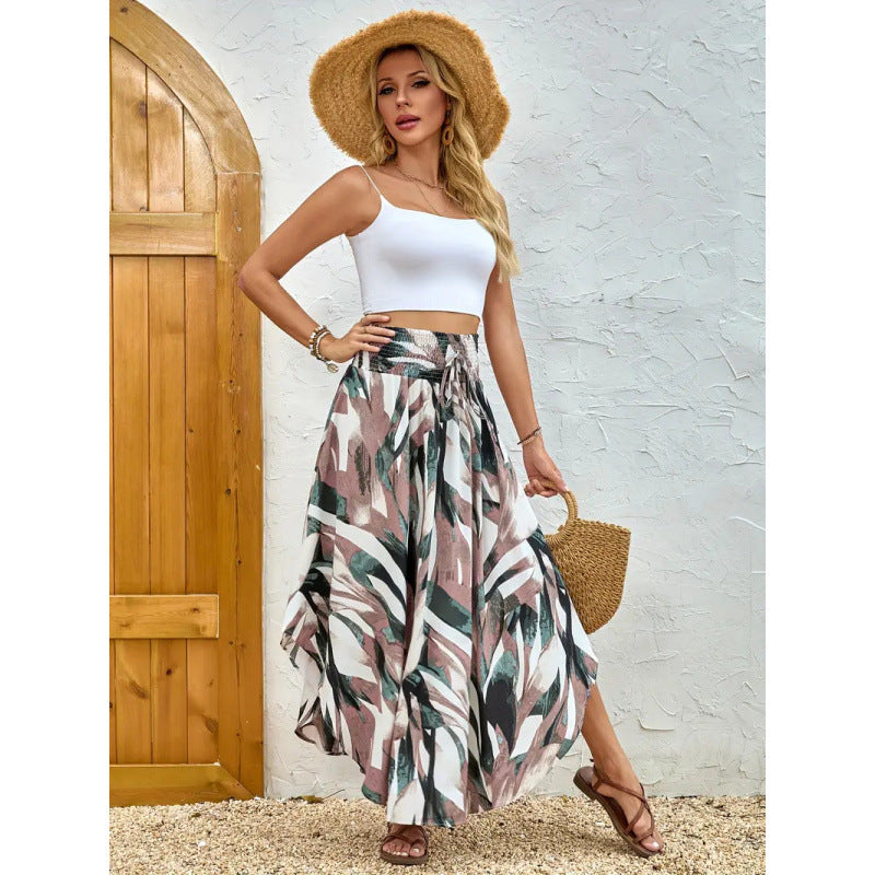 Damen Maxirock mit elegantem Paisleymuster und elastischem Bund Drune