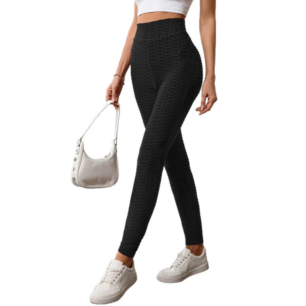 Damen Hochtaillierte Sportleggings mit strukturierter Oberfläche Drune