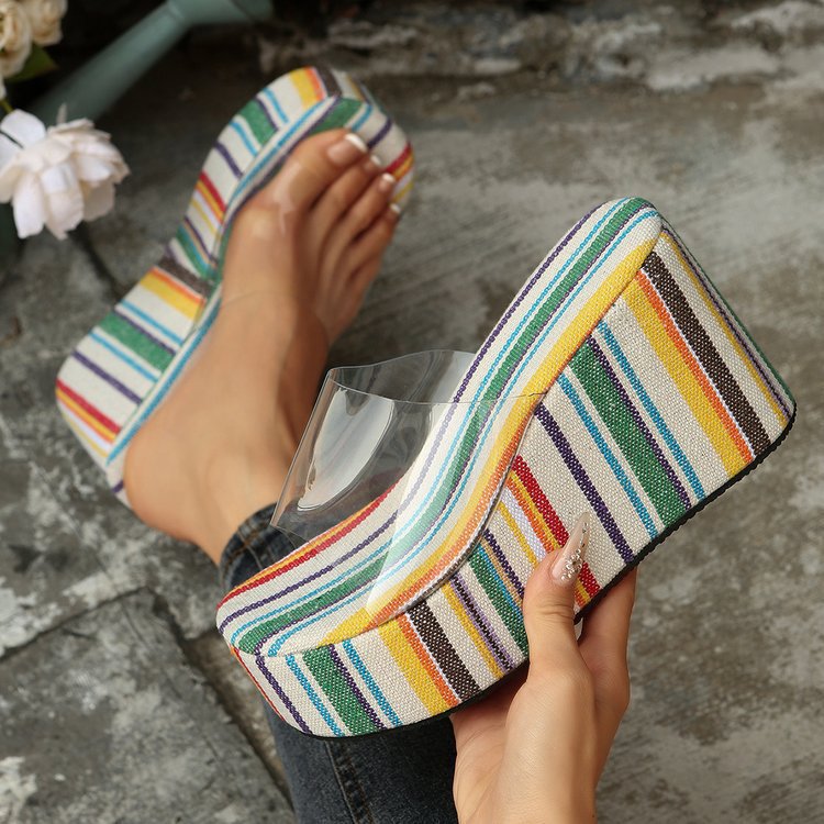 Damen Wedge-Pantoletten mit elegantem Stoffoberteil und komfortablem Fußbett Drune