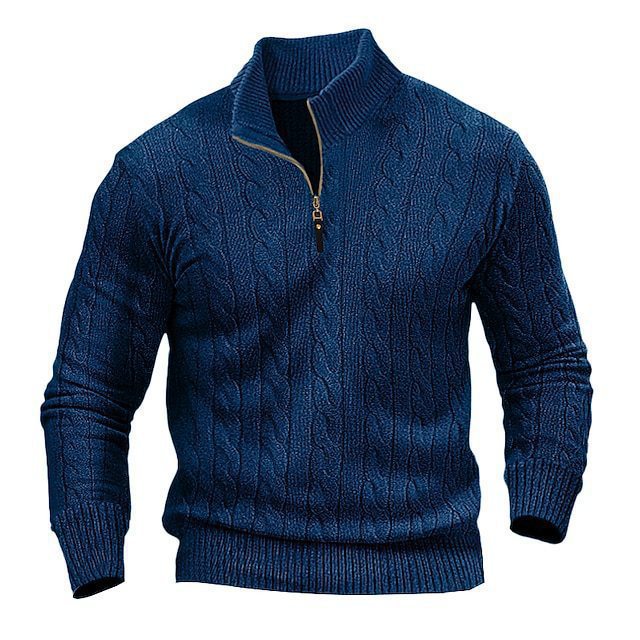Herren Strickpullover mit Stehkragen und Reißverschluss Drune