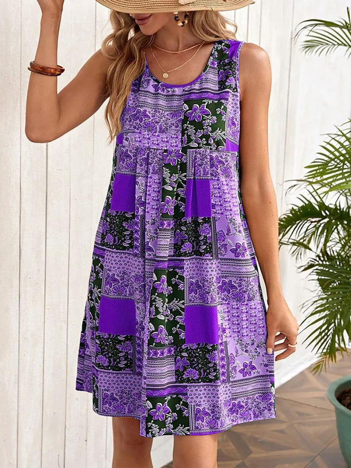 Damen Sommerkleid mit floralem Patchwork-Design Drune
