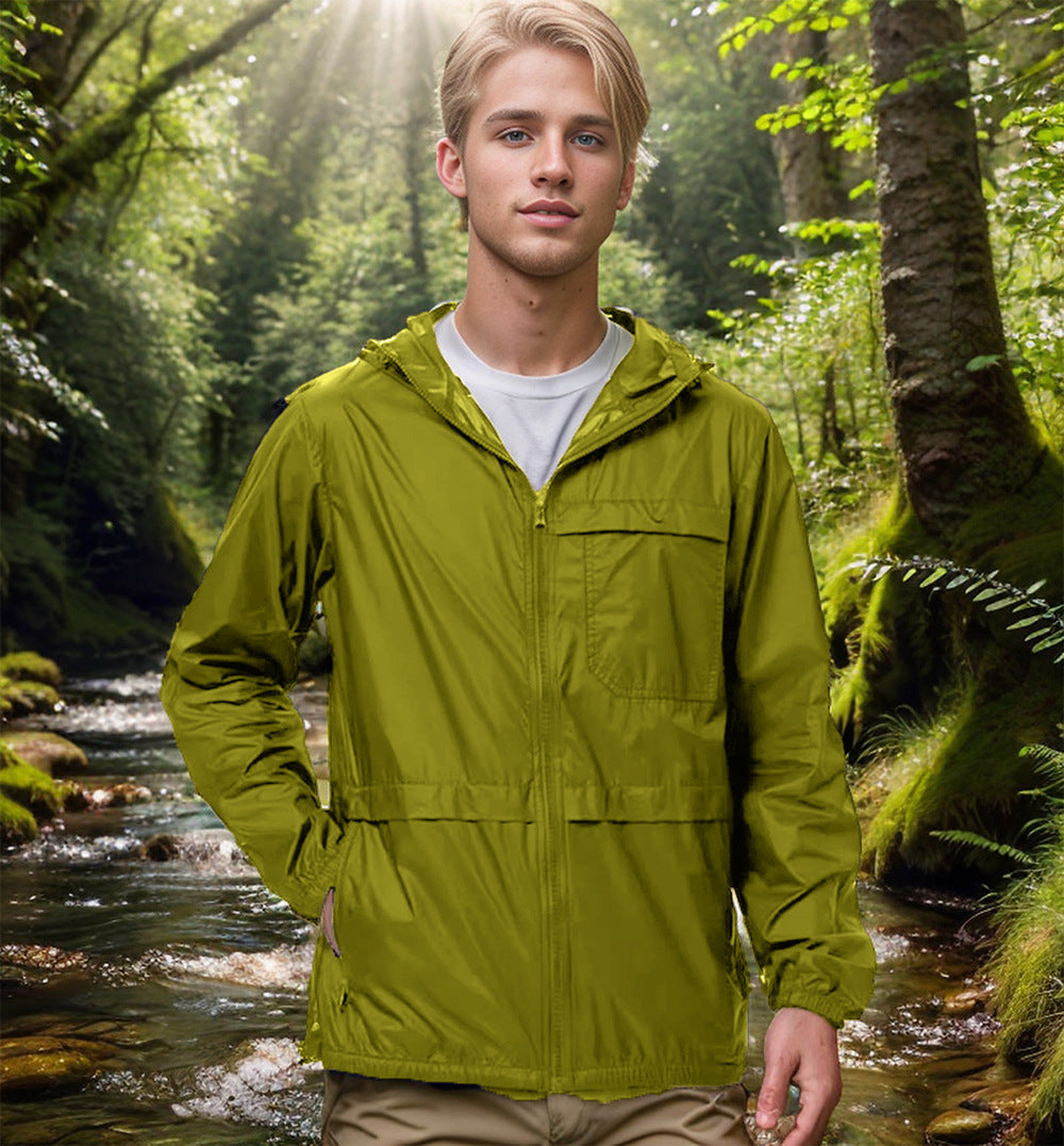 Herren leichte und atmungsaktive Outdoor-Jacke mit Kapuze Drune
