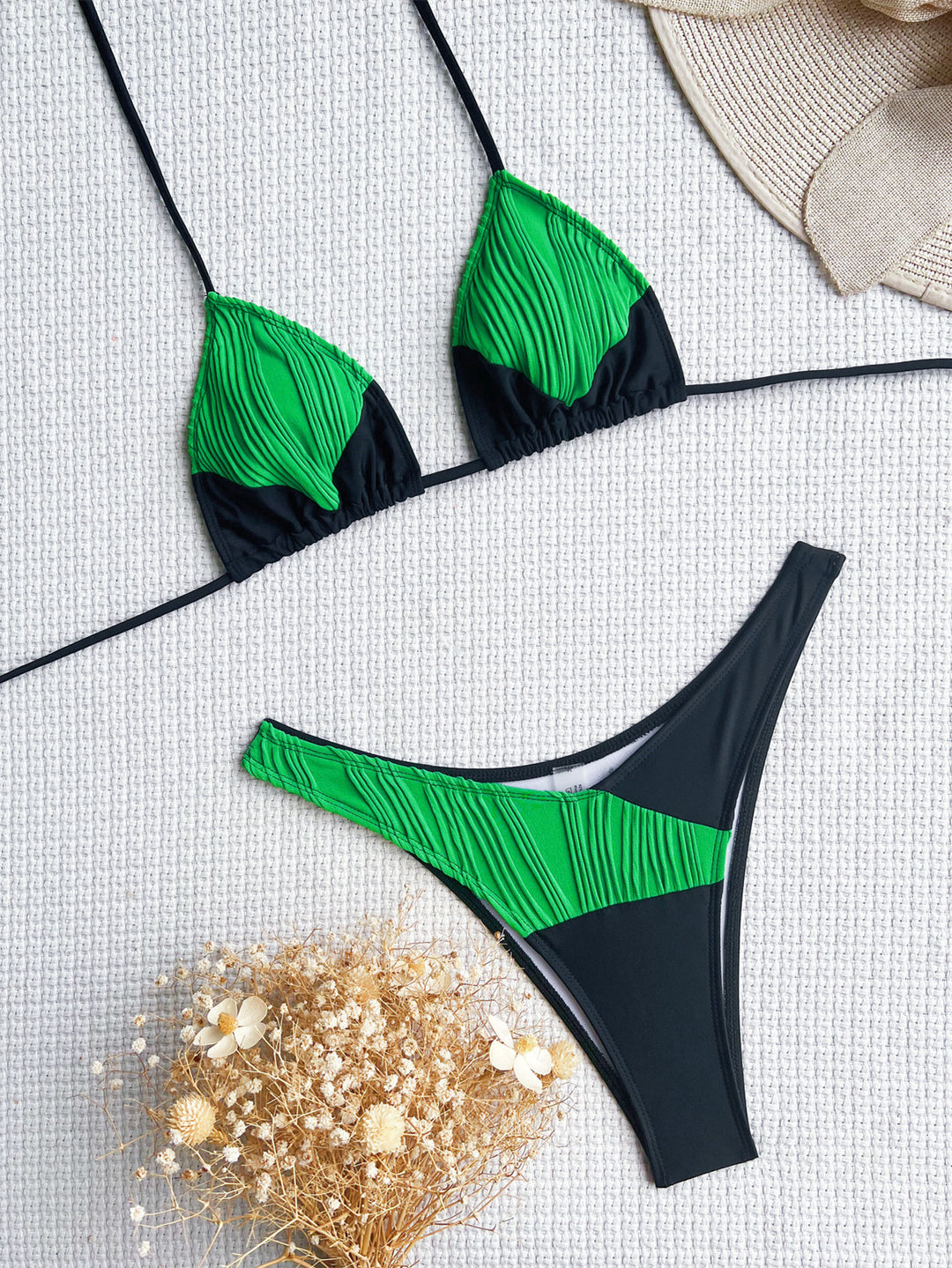 Damen Triangel-Bikini mit innovativem Falten-Design Drune