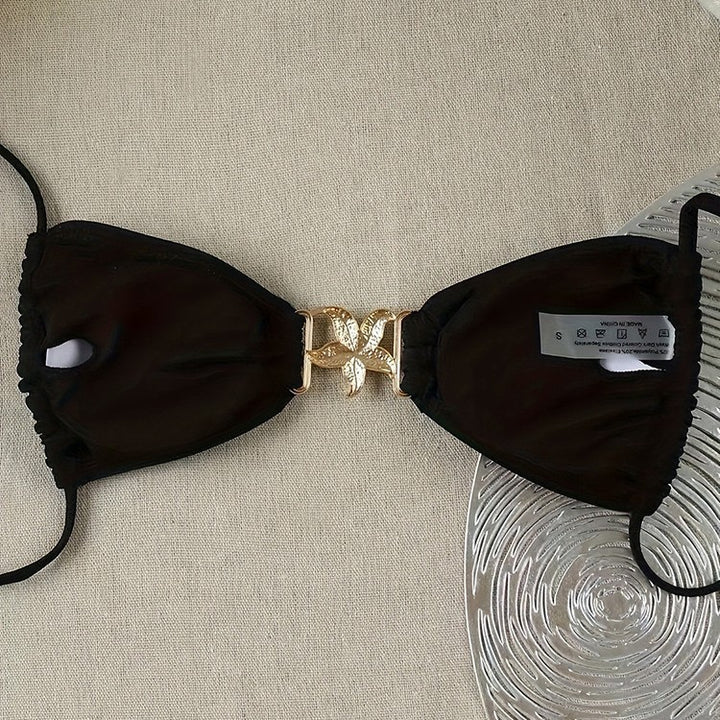 Damen Triangel-Bikini-Oberteil mit elegantem Schmuckdetail Drune
