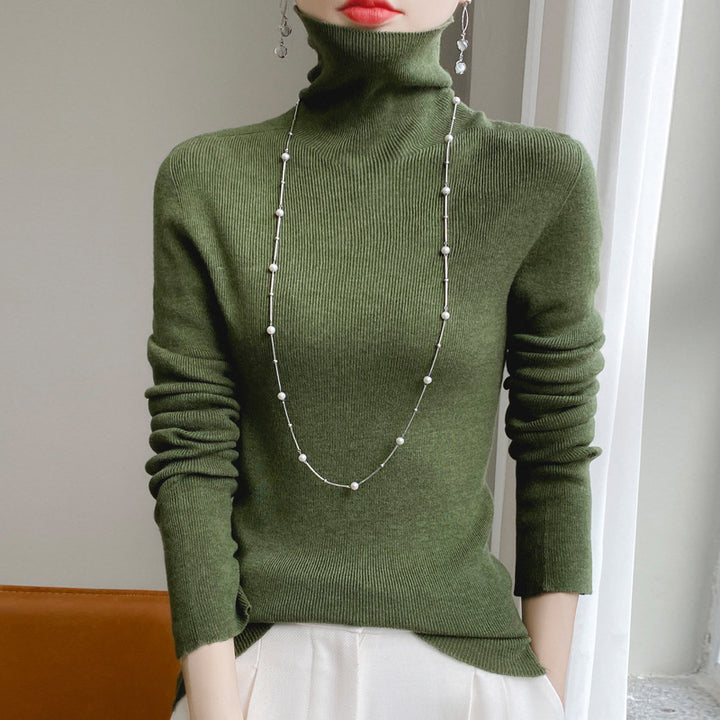 Damen Schmaler Rollkragen-Feinstrickpullover mit elastischer Rippenstruktur und minimalistischer Silhouette Drune