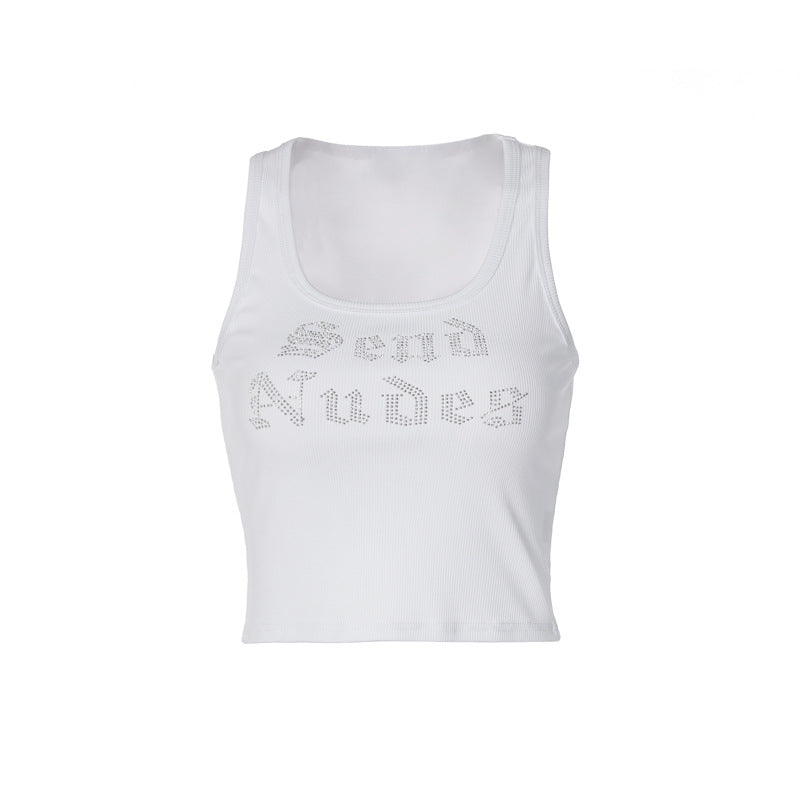 Damen Crop-Top mit funkelndem Schriftzug Drune