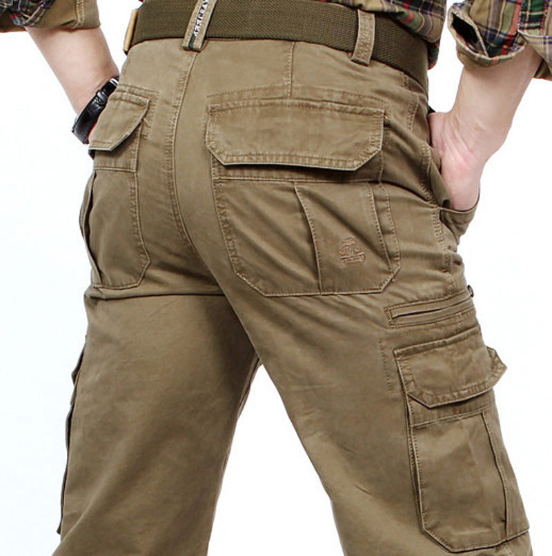 Herren robuste Cargo‑Hose aus Baumwoll‑Canvas mit Mehrfach‑Taschen und Knieverstärkung Drune