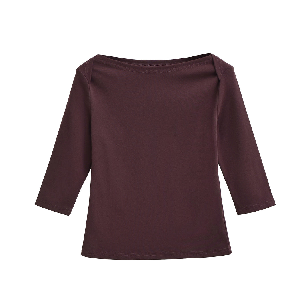 Damen Langarmshirt mit lockerem Schnitt und eleganten Schulterdetails Drune