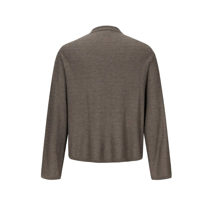 Unisex Feinstrick-Rundhalspullover mit feiner Längsstruktur und geradem Saum Drune