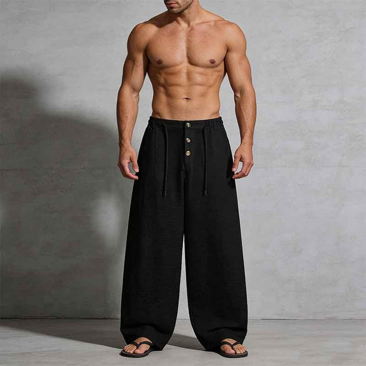 Herren Lässige Leinen-Shorts mit elastischem Bund und praktischem Kordelzug Drune