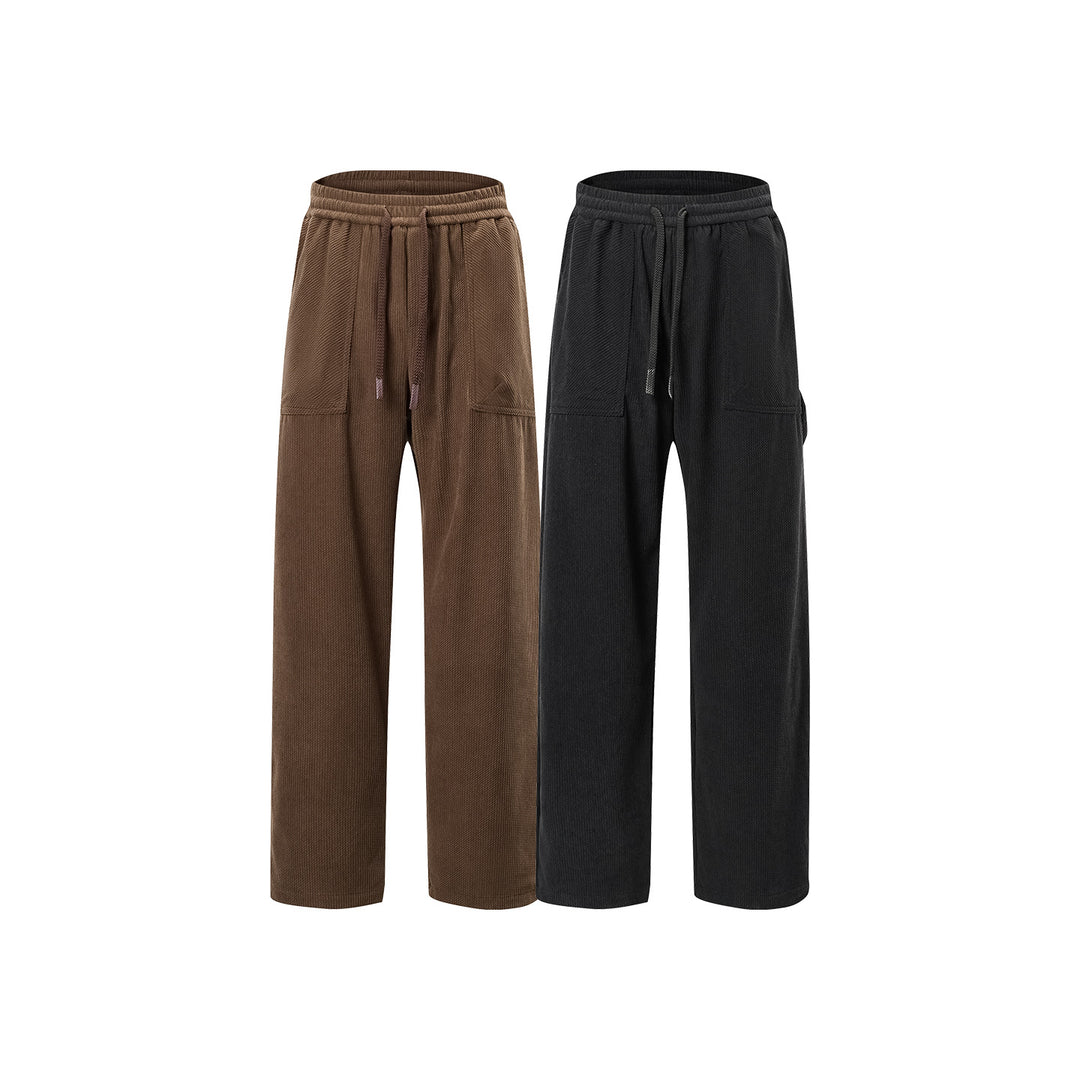 Damen Cordhose mit weitem Bein, elastischem Bund und aufgesetzten Taschen Drune