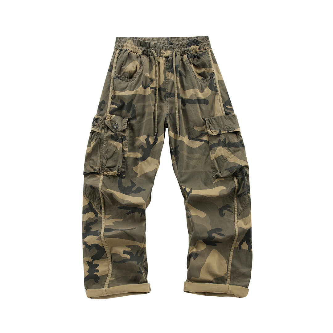 Herren Cargohose mit elastischem Bund, Tunnelzug und Mehrfach‑Taschen Drune