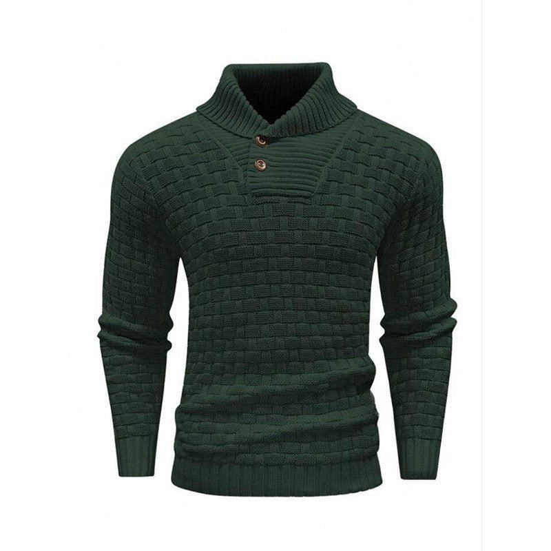 Herren Strickpullover mit Strukturiertem Muster und Modernem Stehkragen Drune