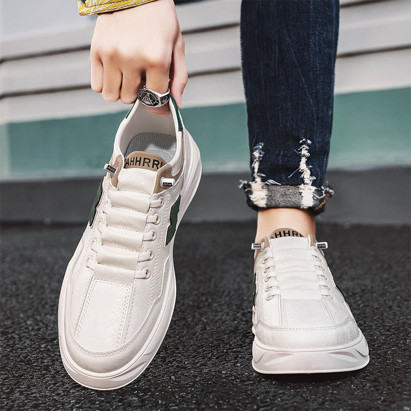 Herren Voluminöse Casual-Sneaker mit strukturiertem Kunstleder, kontrastierten Overlays und gedämpfter Plateau-Sohle Drune