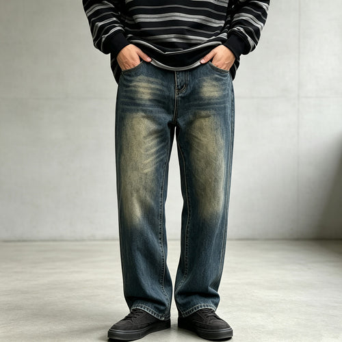 Herren Bequeme Schnitt Jeans im Used-Look Drune