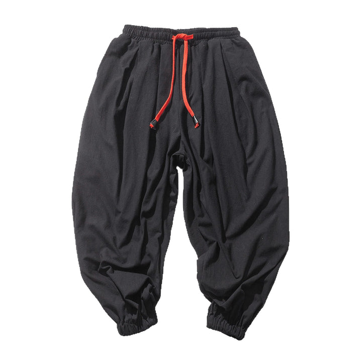 Herren nan ausgefallene Ballonhose im Haremstil mit Faltenwurf, elastischem Bund und Kordelzug Drune