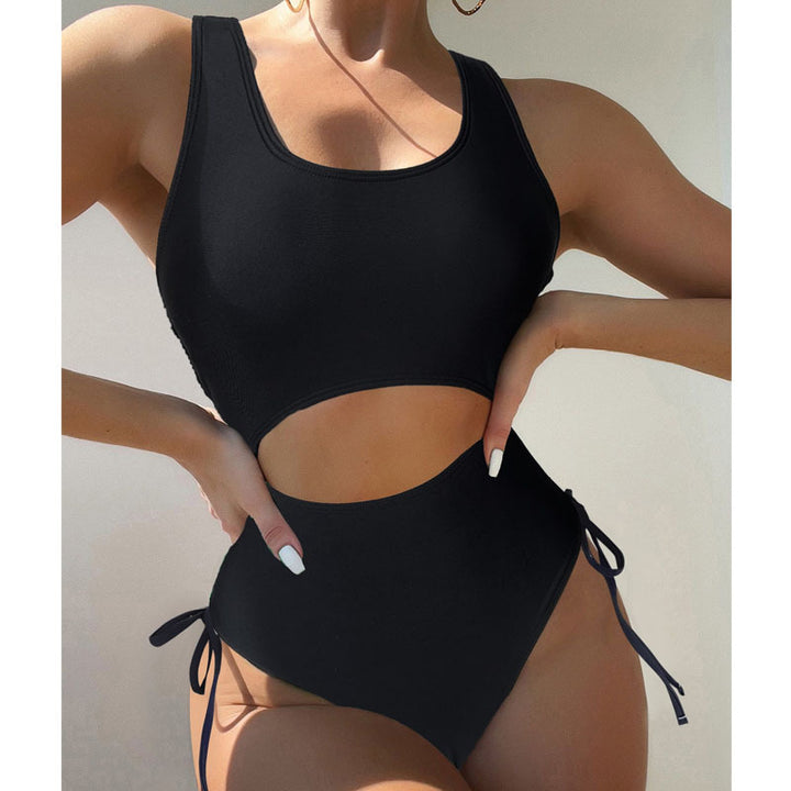 Damen Einteiliger Badeanzug mit raffiniertem Cut-Out und Schnürdetail Drune
