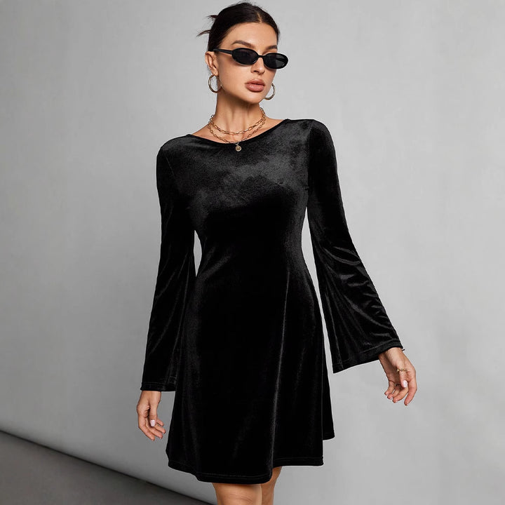 Damen figurbetontes Langarmkleid Drune