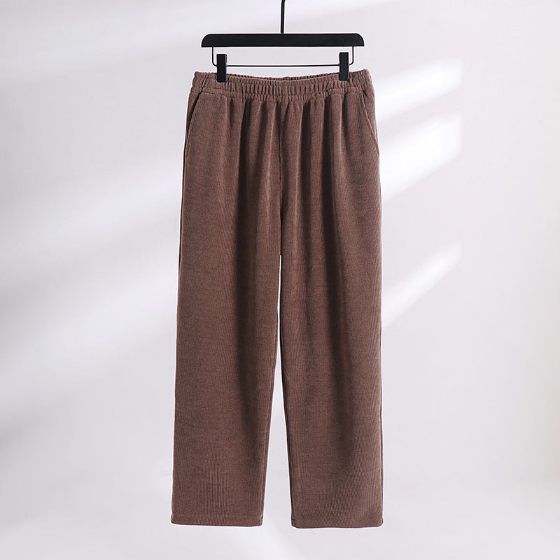 Damen Cordhose mit elastischem Bund weitem Bein und Eingrifftaschen Drune