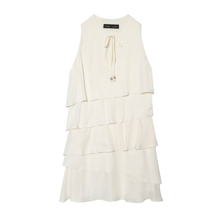 Damen Midi-Kleid mit schwingendem Volant und elegantem Bindegürtel Drune
