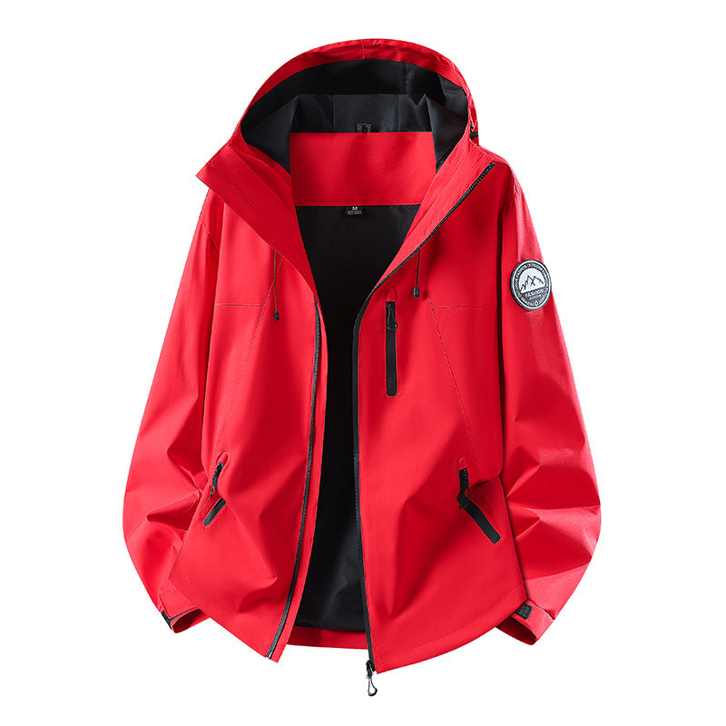 Herren Wasserdichte Softshell-Jacke mit Kapuze und atmungsaktiver Membran Drune