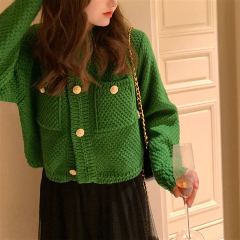 Damen Strickjacke mit dekorativen Knöpfen und eingearbeiteten Taschen Drune