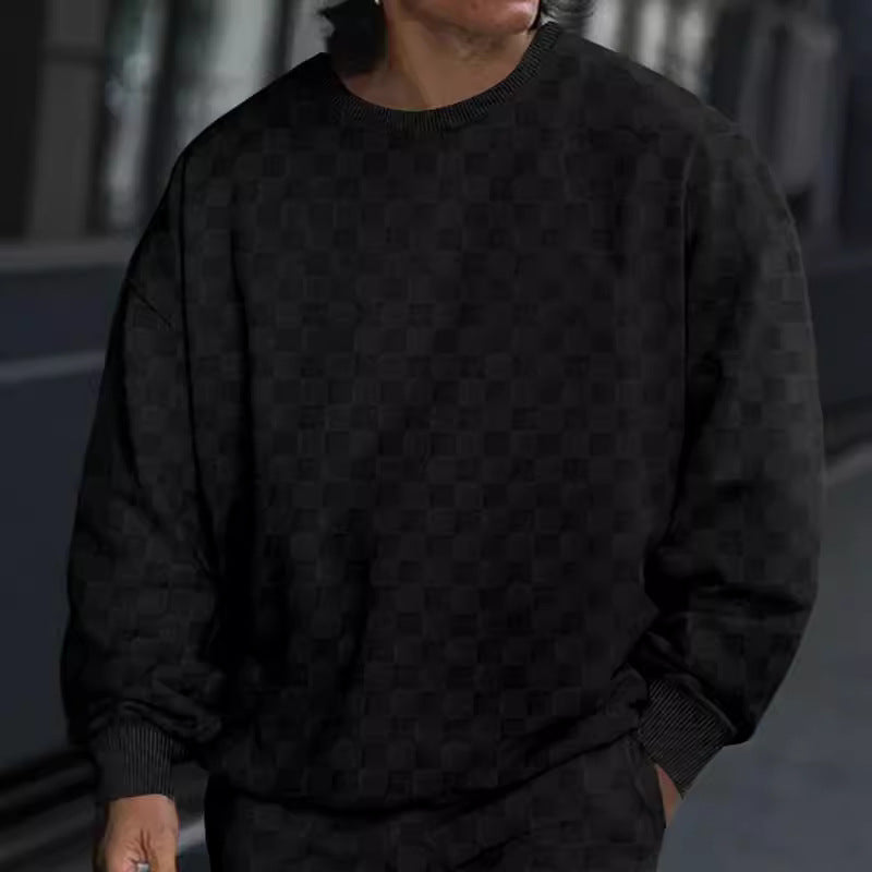 Herren bequemer Sweatshirt mit stilvollem Strukturdesign und elastischem Bündchen Drune