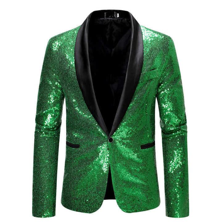 Herren eleganter Pailletten-Blazer mit modernem Schnitt und schimmernden Akzenten Drune