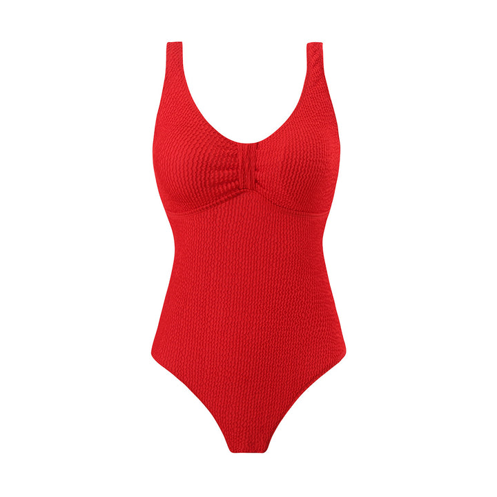 Damen Einteiler Badeanzug mit strukturierter Textur und elegantem Schnitt Drune