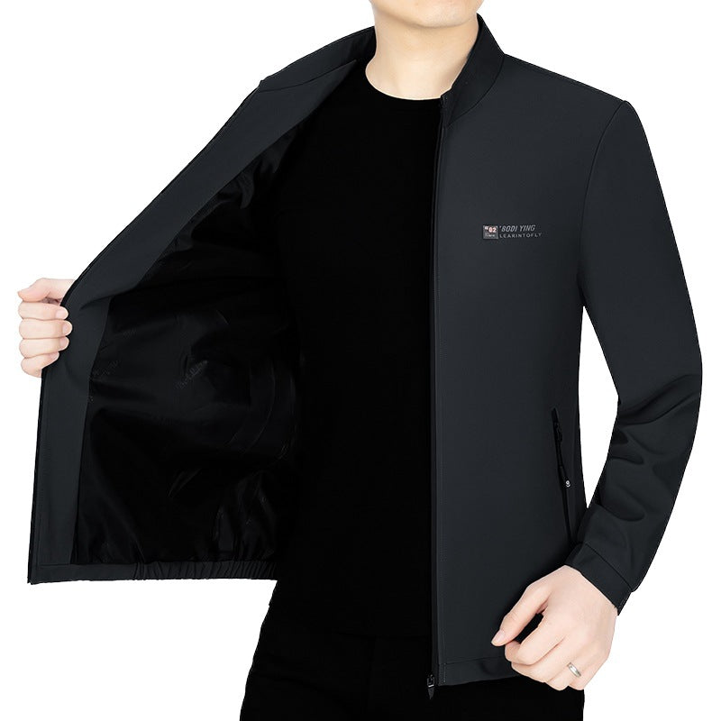 Herren Winddichte Softshell-Übergangsjacke mit wärmendem Teddyfutter Drune