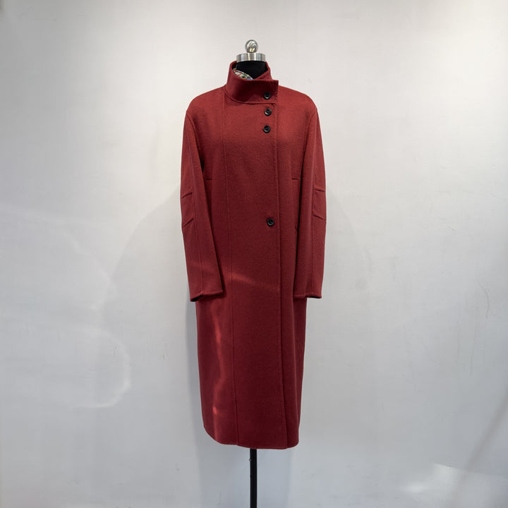 Damen maßgeschneiderter Longline-Wollmischmantel Drune