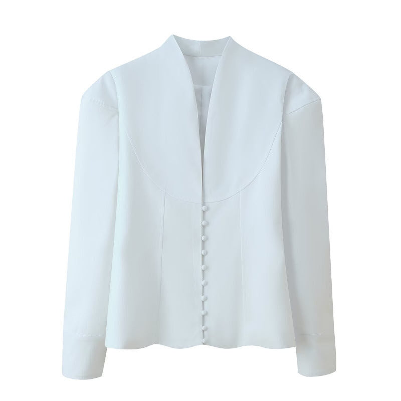 Damen Blazerjacke mit klassischem Kragen und eleganten Knopfdetails Drune