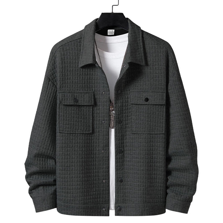 Herren nan gesteppte Overshirtjacke mit quadratischer Steppstruktur und aufgesetzten Brusttaschen Drune